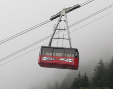 Tram car to Mount Roberts lookout